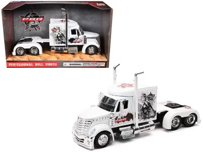 New Ray International Lonestar Truck Tractor White "pbr Professional Bull Riders" 1/43 Diecast Model By New  In White