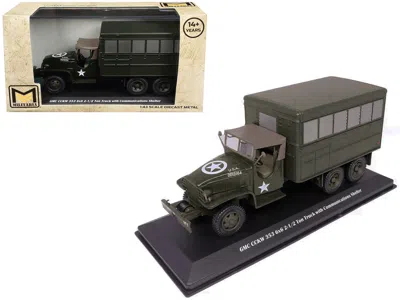 Militaria Die Cast Gmc Cckw 353 6x6 2-1/2 Ton Truck With Communications Shelter Olive Drab "united States Army" 1/43 Di In Green