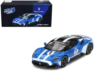 Bbr Maserati Mc20 #1 Blue With White Stripes And Black Top "maserati Performance Experience" 1/64 Diecas In Black