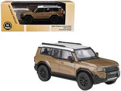 Paragon 2024 Toyota Land Cruiser 250 Prado Trail Dust Beige With White Top 1/64 Diecast Model Car By  In Brown