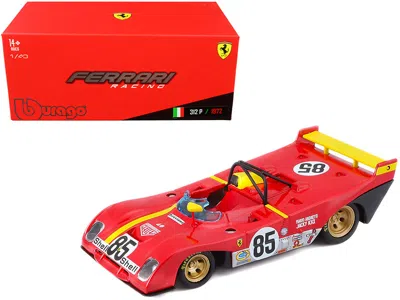 Bburago Ferrari 312p #85 Jacky Ickx - Mario Andretti 6 Hours Of Watkins Glen (1972) 1/43 Diecast Model Car B In Red