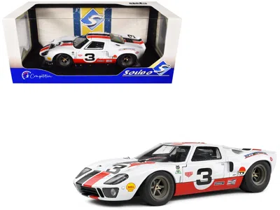 Solido Ford Gt40 Mk1 #3 "eric Dean Design" White With Red And Black Stripes "competition" Series 1/18 Dieca In Multi