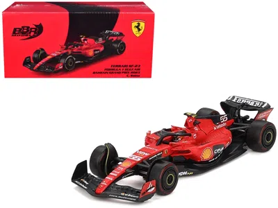 Bbr Ferrari Sf-23 #55 Carlos Sainz Formula One F1 "bahrain Gp" (2023) 1/64 Diecast Model Car By  In Red