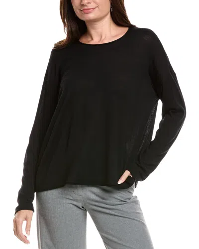 Eileen Fisher Wool Box Top In Black