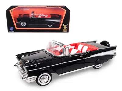 Road Signature 1957 Chevrolet Bel Air Convertible Black 1/18 Diecast Model Car By  In Multi