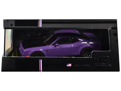 Ixo 2018 Dodge Challenger Srt Demon Plum Crazy Metallic With Matt Black Hood 1/43 Diecast Model Car By I In Purple