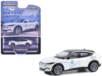 Greenlight 2021 Ford Mustang Mach-e #2 "new York To Seattle Transcontinental Tour" White With Black Top "hobby  In White
