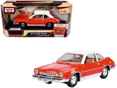 Motormax 1974 Ford Pinto Orange With White Top "forgotten Classics" Series 1/24 Diecast Model Car By  In Red