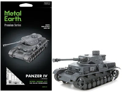 Metal Earth Model Kit German Panzer Iv Tank (challenging Difficulty) Steel Model By  In Gray