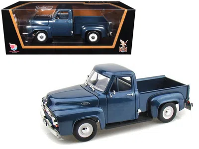 Road Signature 1953 Ford F-100 Pickup Dark Blue 1/18 Diecast Model Car By  In Blue