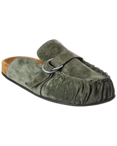 Officine Generale Sartore Suede Mule In Green