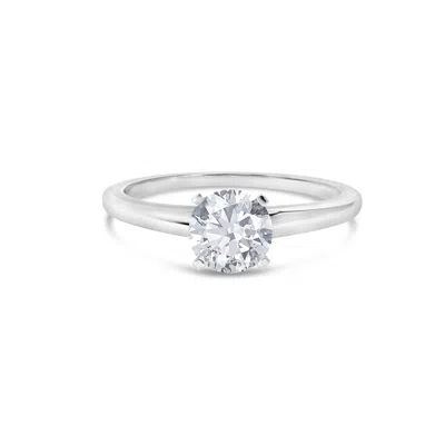 Haus Of Brilliance 14k White Gold 1.0 Cttw Round Lab Grown Diamond Eagle Claw 4-prong Set Solitaire Engagement Ring In Silver