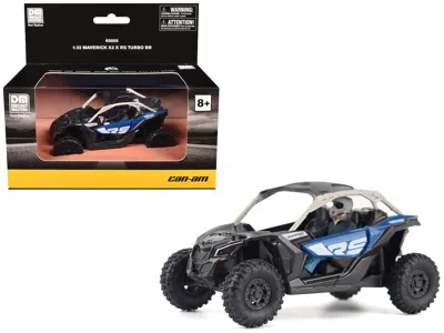Brp Models Can-am Maverick X3 X Rs Turbo Rr Intense Blue And Chalk Gray With Driver Figure 1/32 Diecast Model B In Black