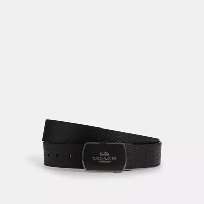 Coach Outlet Plaque Buckle Cut To Size Reversible Belt, 38 Mm In Black