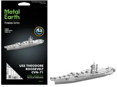 Metal Earth Model Kit Uss Theodore Roosevelt Cvn-71 Aircraft Carrier (expert Difficulty) Steel Model By Metal Ea In Gray