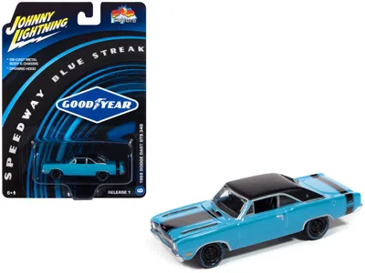Johnny Lightning 1969 Dodge Dart Gts 340 Blue With Black Top And Stripes "goodyear Blue Streak" "pop Culture" 2025 Re In Blue