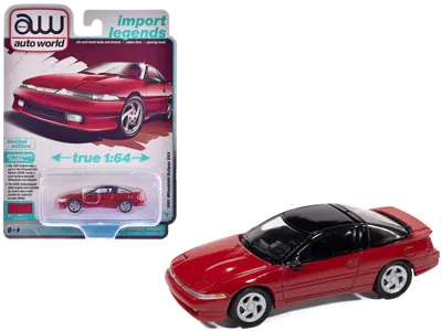 Autoworld 1991 Mitsubishi Eclipse Gsx Maranello Red With Black Top "import Legends" Series 1/64 Diecast Model  In Red