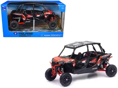 New Ray Polaris Rzr Xp 4 Turbo Eps Sport Utv Spectra Orange With Graphics And Black Top 1/18 Diecast Model B In Multi