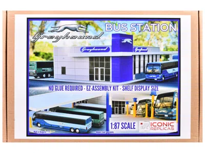 Iconic Replicas Greyhound Bus Station Diorama Ez Assembly Kit 1/87 (ho) Model By  In Multi
