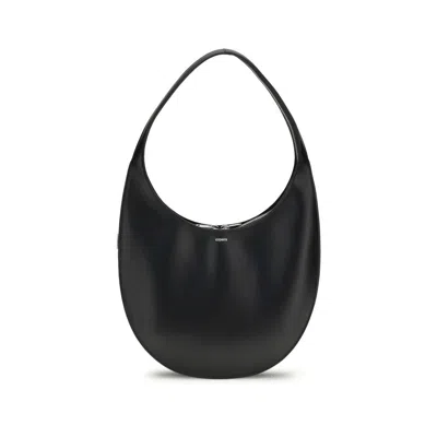 Coperni Medium Soft Swipe Zip-top Shoulder Bag In Black