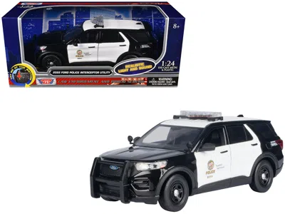 Motormax 2022 Ford Police Interceptor Utility Black And White "los Angeles Police Department (lapd)" With Fla In Black