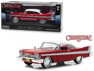 Greenlight 1958 Plymouth Fury Red With White Top "christine" (1983) Movie 1/24 Diecast Model Car By  In Red