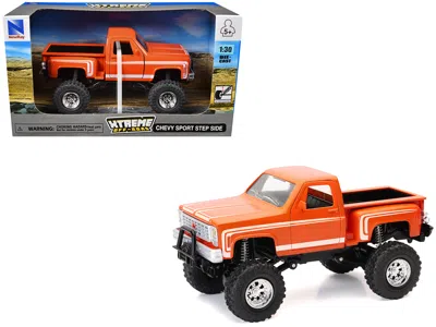 New Ray Chevrolet Sport Step Side Pickup Truck Orange With White Graphics "xtreme Off-road" Series 1/30 Diec In Orange