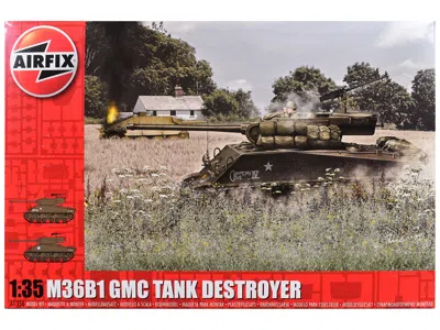 Airfix Level 3 Model Kit M36b1 Motor Carriage (gmc) Tank Destroyer With 2 Scheme Options 1/35 Plastic Model In Multi