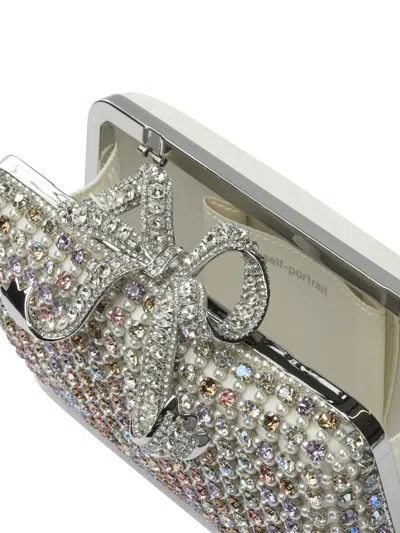 Self-portrait Mini Multi Crystal Shoulder Bag In Silver