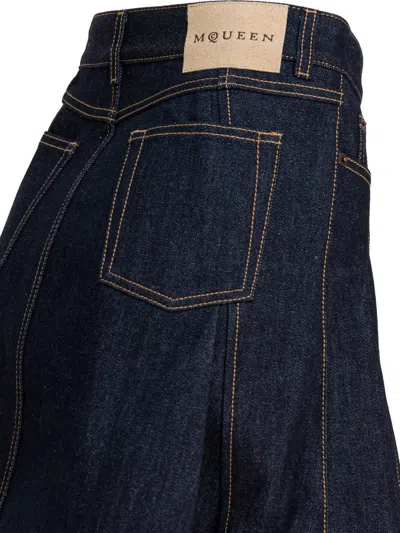 Alexander Mcqueen Stylish Skirts With Pockets And Loops In Blue