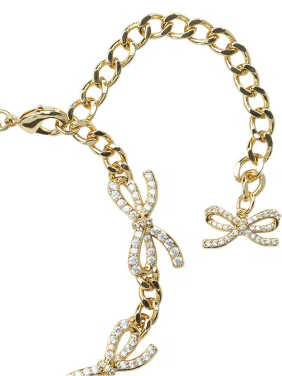 Self-portrait Crystal Bow Bracelet Jewels Gold In Gold