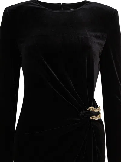 Self-portrait Black Velvet Embellished Midi Dress Clothing In Black