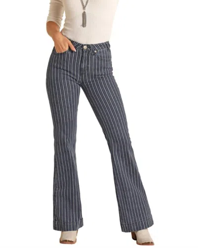 Rock And Roll Cowgirl High-rise Extra Stretch Jeans In Blue/white In Multi