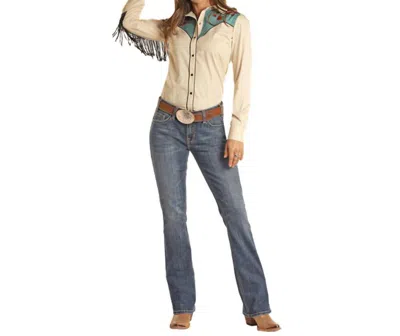 Rock And Roll Cowgirl Vintage Riding Fit Jean In Medium Vintage In Blue