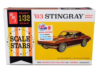 Amt Skill 2 Model Kit 1963 Chevrolet Corvette Stingray Hardtop "scale Stars" 1/32 Scale Model By  In Multi