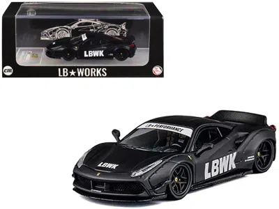 Cm Models Lb Works 488 "lbwk" Matt Black 1/64 Diecast Model Car By Cm Model In Black