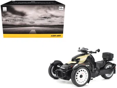 Brp Models Can-am Ryker Rally 3-wheel Motorcycle Sand Storm And Black 1/12 Diecast Model By  In Black
