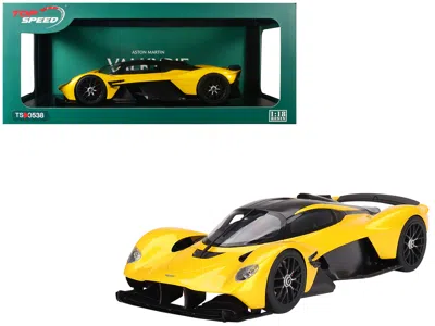 Top Speed Aston Martin Valkyrie Cosmopolitan Yellow Metallic And Carbon 1/18 Model Car By  In Yellow