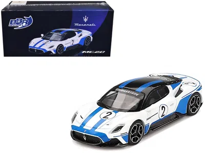 Bbr Maserati Mc20 #2 White With Blue Stripes And Black Top "maserati Performance Experience" 1/64 Diecas In Multi
