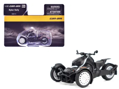 Brp Models Can-am Ryker Rally 3-wheel Motorcycle Ghost Black 1/32 Diecast Model By  In Black