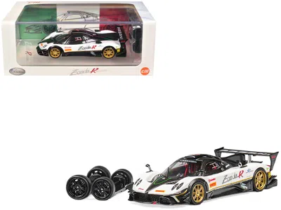 Cm Models Pagani Zonda Revolucion White And Carbon With Extra Wheels 1/64 Diecast Model Car By Cm Model In Multi
