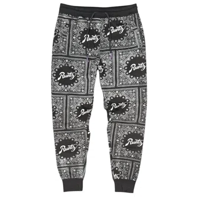 Runtz Men's Paisley Sweatpant In Black In Multi