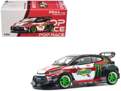 Pop Race Toyota Pandem Gr Yaris Rhd (right Hand Drive) #87 "daigo Saito" Black With Graphics 1/64 Diecast Mod In Multi