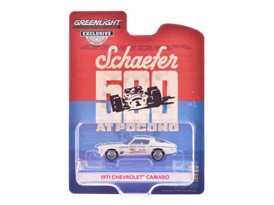 Greenlight 1971 Chevrolet Camaro "1971 Schaefer 500 At Pocono Raybestos Official Pace Car" White With White Int In Multi
