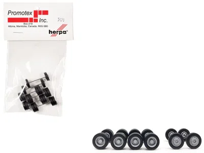 Promotex Planetary Hubs Wheel Set (2 Front And 4 Rear) 1/87 (ho) Plastic Model By  In Black