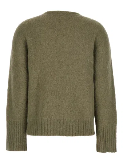 Antonelli Adriano Green Sweater With Brushed-effect In Wool Blend Woman In Green