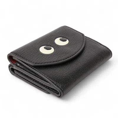 Pre-owned Anya Hindmarch Black Leather Wallet (tri-fold) ()