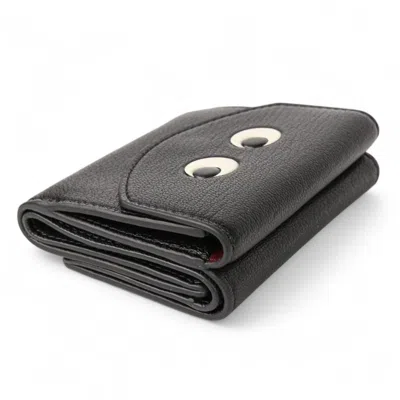 Pre-owned Anya Hindmarch Black Leather Wallet (tri-fold) ()