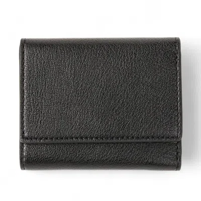 Pre-owned Anya Hindmarch Black Leather Wallet (tri-fold) ()