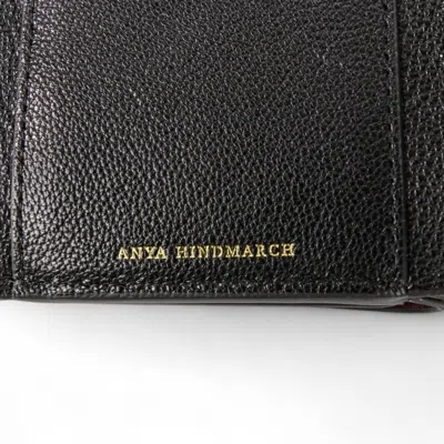 Pre-owned Anya Hindmarch Black Leather Wallet (tri-fold) ()